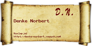 Denke Norbert névjegykártya